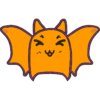 emoji bat "Sniggle" for orange fabric