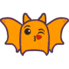 emoji bat "Wink and a Kiss" for orange fabric