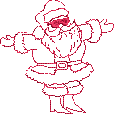 Kool Santa in sunglasses vintage embroidery design  inspired by 1980s Calhoun Sportwear